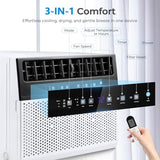 Electactic 12000BTU U-Shaped Window Air Conditioner,AC Window Unit Cools up tp 550 Sq.Ft, 3-in-1 Air Condtioner Unit with Full Window View,Energy-saving,6 Modes,24H Timer, White