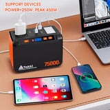Takki 450W Peak Solar Generator 277Wh Portable Power Station with Solar Panels 40W Included 110V Pure Sine Wave AC Outlet DC USB Ports for Camping CPAP Emergency Tent Outdoor