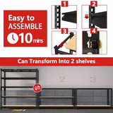 PrimeZone 60" W X 24" D X 72" H Heavy Duty Garage Storage Shelves, 3000 LBS
