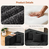 omfy Chenille Cloud Couch with Deep Seat, Sectional Couches for Living Room, No Assembly Required
