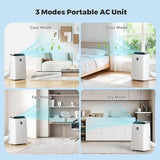 Humhold 14000BTU Portable Air Conditioners with Remote Control, Dehumidifier & Fan Mode, Floor Stand up Cooling Portable AC Unit for Large Room up to 700 sq.ft, Sleep,Timer & Auto Swing Function