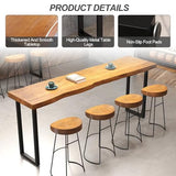 robwibw Bar Height Pub Table, Rectangle Bar Bistro Long Counter Height High Top Dining Table