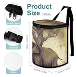 YHNNH Car Trash Can Asian Elephant with Tree Car Trash Bag with Cover and Waterproof Bin for Cars