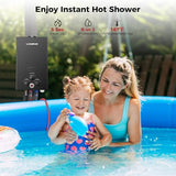 CAMPLUX Tankless Water Heater - 2.64GPM Portable Propane Heater for Off Grid, Camping, Outdoor Shower - 68,000 BTU - BW264B - Black