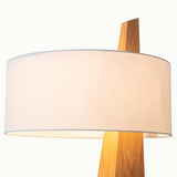 Obelisk Floor Lamp by Nova of California - Natural Ash Wood & White Cotton-Linen Shade, Modern Mid-Century Lamp for Living Rooms, Offices, & Bedrooms