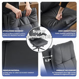 VINGLI Comfy Black Leather Office Desk Chair, Ergonomic High-Back Support Computer Gaming Chair with/No Wheels, Dual-Base
