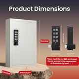 Electronic Key Box Wall Mount Cabinet, Private/Public Mode, Beige
