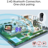 Doorbell Camera Wireless No Subscription with Monitor, Waterproof Video Intercom 1080P No App/WiFi Needed