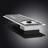 Waterproof IP65 Vandal Proof Panel Mount USB Wired Stainless Steel Industrial Metal Keyboard with Trackball Mouse(PS2 Cable)