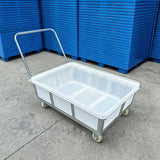 Industrial Dollies, Ergonomic Handle Portable Moving Cart, Heavy Duty Hand Push Material Transport Trolley for Warehouse Factory Farm Construction