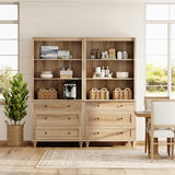 WAMPAT 3 Tier Bookshelf with 3 Drawers, 72" Tall Bookcase Large Farmhouse Display Book Case Shelf