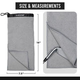 Club Scrub Towel Pro, Golf Club and Ball Cleaning Pouch with Attached Towel, Waterproof Exterior + More (Gray)