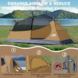 1 Person Backpacking Tent Waterproof Windproof Single Person Tent Lighweight Compact One Person Tent Easy Setup for Camping, Hiking, Mountaineering, Cycling, Biking - Khaki