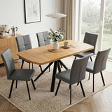 HIPIHOM Extendable Dining Table Set for 6 People