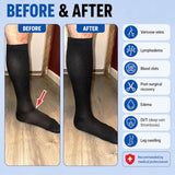 ABSOLUTE SUPPORT Mens Compression Socks for Circulation 20-30mmHg, Made in USA Opaque Graduated Compression Stockings for Varicose Veins, Edema, Arthritis - Black, Medium, A104BL2
