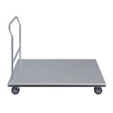 Stainless Steel Platform Cart. 24 in. Wide x 48 in. Long x 34 in. High. Push Dolly Flatbed Cart with Handle