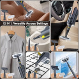 ScrubWiz Steam Mop with Detachable Handheld Steam Cleaner, 10-in-1 Multi Accessories, Quick 10s Heat, 350ml and 2-Level Steamer for Cleaning Floor, Carpet, BBQ Grill, Tile, and Grout, Gray