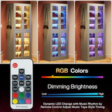 Tribesigns Tall Shoe Cabinet with Acrylic Doors and LED Lights, 8-Tier Shoe Organizer Storage Rack with Adjustable Shelves and Hanging Hooks for Narrow Closet, Hallway, Living Room, Gray (Set of 2)