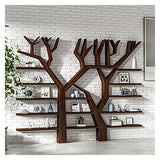 Wooden Bookshelf Floor Standing Bookcase Tree-Shaped Wall Display Multi-Layer Shelf