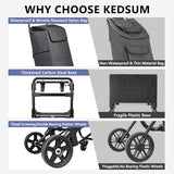 3 in 1 Shopping Cart with Wheels, 60L/250LBS Multi Use Grocery Cart with 7" Big Wheels & Removable Waterproof Bag