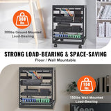 VEVOR 12U Open Frame Server Rack, 23-40 in Adjustable Depth, Free Standing or Wall Mount Network Server Rack, 4 Post AV Rack with Casters, Holds All Your Networking IT Equipment AV Gear Router Modem