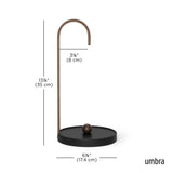 Umbra Bellwood Paper Towel Holder for Kitchen Countertop, with Real Wood Stand and Weighted Metal Base, Black/Walnut