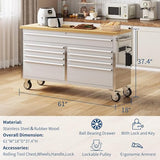61 Inch Tool Box Mobile 9 Drawers Storage Rolling Cabinet with Wheels Lock Key Locking System Drawer