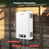 CAMPLUX Tankless Water Heater Outdoor, 4.22 GPM Propane Water Heater with 3.3 GPM Water Pump Kit & Pipe Strainer, for Off Grid, Cabins, 110,000 BTU, BD422P120