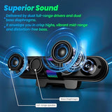 Computer Speaker, Bluetooth 5.3/Wired USB A/C Connection, 6 RGB Light Modes
