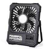 NAOIY Portable Fan, Camping Fan, 6-Inch Rechargeable Ultra Thin Foldable Desk Fan with LED Light, Built-in Power Bank, Remote Control, Hook for Outdoor Camping Tent Travel Emergency (20000mAh, Black)