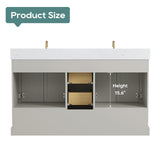 DELUXE LIVING 60 Inch Bathroom Vanity with Double Sink Combo, Greige