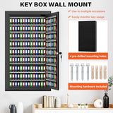 225 Keys Key Lock Box Wall Mount with Additional 16 Side Hooks and Key Tags