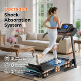 Lastforever 3.5HP Folding Treadmill for Home, 350 lbs Capacity, Portable Treadmills with 3-Level 12% Manual Incline, Bluetooth Speaker, Shock Absorption, Quiet Motor