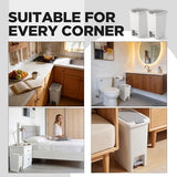Yiyiring 2 Pack 1.6 Gallon Small Trash Can with Lid, Step-on Slim Bathroom Garbage Can 6 Liter Plastic Wastebasket
