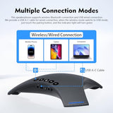 S68 Speakerphone, Wireless Conference Microphones with Speaker, 360° Omnidirectional Voice Pickup, Bluetooth & USB