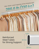 SONGMICS Clothes Rack with Wheels, Heavy-Duty Garment Rack with Extendable Hanging Rod, 286.6 lb Load Capacity, Silver UHSR11S