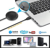 Conference USB Microphone, Computer Desktop Mic with LED Indicator, Plug & Play Omnidirectional Condenser PC Laptop Mics for Online Meeting