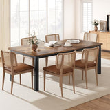 GarveeHome Industrial Dining Table for 6-8 People, 78.7" Long Kitchen Table with Sturdy Metal Frame & Seats 6 Rectangular Counter for Dinner, Kitchen (Only Table)