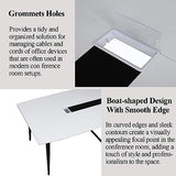 Loomie 8FT Conference Table, 94.49" L x 47.24" W x 29.53" H Meeting Seminar Table with Grommet, Large Boat Shaped Computer Desk