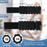 Ankle Weights for Women Men Adjustable 2LB Wrist Weights Bracelet Set of 2 for Home Gym Weighted Bangles Wristbands Leg Arm Weights, Black