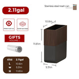 LEASYLIFE 2.1gallon Rectangle Bathroom Trash Can, Walnut Trash Can