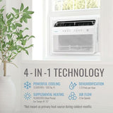 Keystone Energy Star 8,000 BTU Window Mounted Inverter Air Conditioner with Supplemental Heat, Quiet High Efficiency Window AC Unit with Remote for Apartment, Medium Rooms up to 350-Sq. Ft.