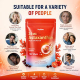 Puyflam Astaxanthin 24mg with Resveratrol & Lycopene, 3-in-1 Liposome Antioxidant Supplements Complex with MCT Oil for Skin, Eye, Heart, Immune & Healthy Aging Support | Non-GMO,No Soy-150 Softgels
