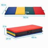 Tumbling Mats Gymnastics Tumbling Mats Foldable Foldable Yoga Mat Thick PU Leather Exercise Mat With Carrying Handles for home Workout outdoor Gymnastics Yoga Pilates BestMassage