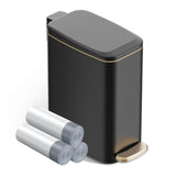 Small Bathroom Trash Can with Lid Soft Close, Step Pedal