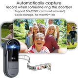 Doorbell Camera Wireless No Subscription with Monitor, Waterproof Video Intercom 1080P No App/WiFi Needed
