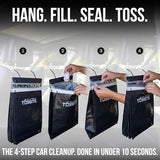 Tossits Recycled Disposable Car Trash Bags – Leakproof, Smell Proof Hanging Garbage Bags for Car, Truck, SUV, RV & Vehicle