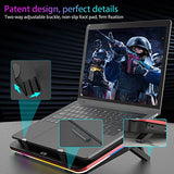 Powerful Turbo-Fan (5000 RPM) RGB Laptop Cooling Pad with Infinitely Variable Speed