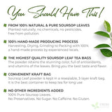 FreshDrinkUS, Premium 4.5oz Soursop Leaves Powder, 100% Natural & Pure, Herbal Tea, No Sugar, No Gluten, Vegan.