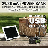 Greenworks 48V (2 x 24V) 17" Brushless Cordless Lawn Mower + 24V Drill / Driver, (2) 4.0Ah USB Batteries (USB Hub)